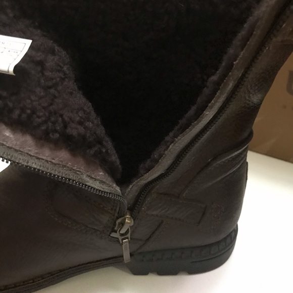 Big Kid’s Ugg Boots, deep brown leather K Rockville 1971 chocolate size 6 zipper - Picture 7 of 15